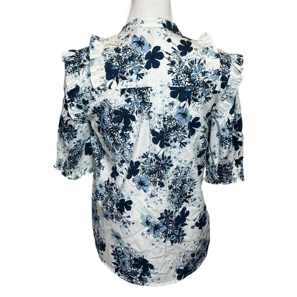 Universal Standard Erdem Kalina Floral Ruffle Shirt Size XS Button Up - Picture 6 of 11